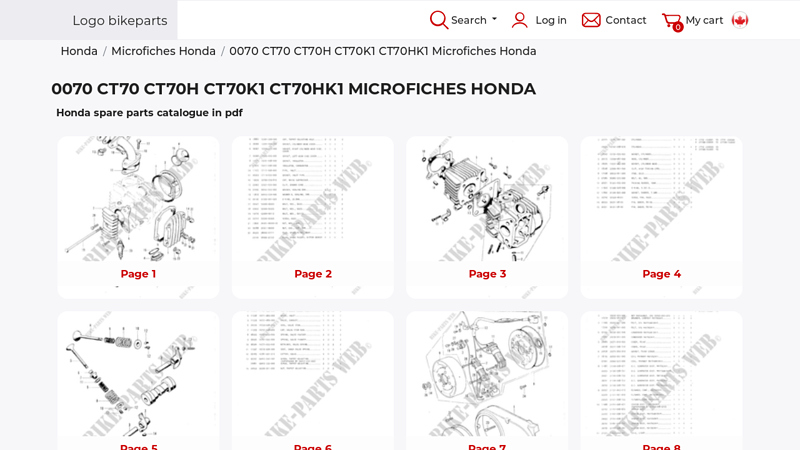 0070 CT70 CT70H CT70K1 CT70HK1 Microfiches Honda honda ct70h parts