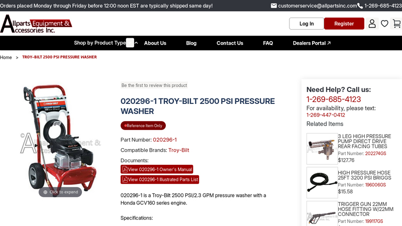 020296 honda gcv160 power washer parts