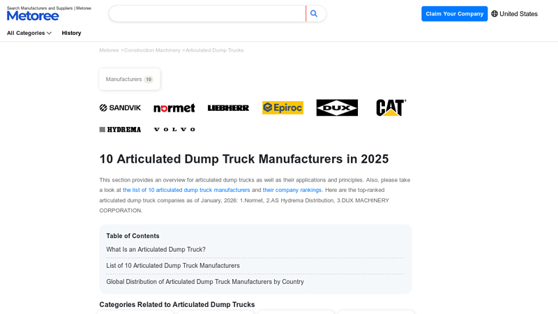 10 Articulated Dump Truck Manufacturers in 2025 dump truck parts