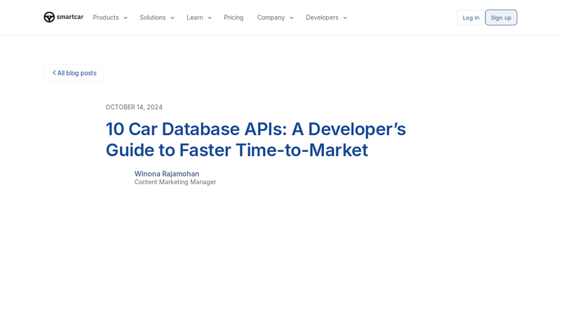10 Car Database APIs: A developer's guide to faster time auto parts delivery app