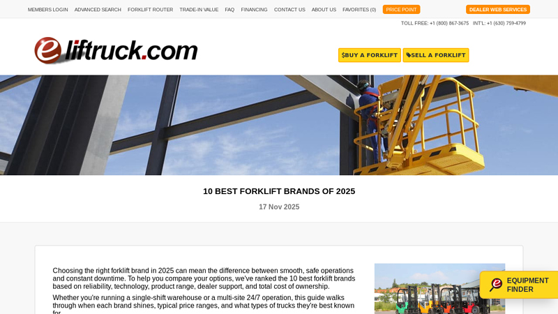 10 Forklift Brands of 2025 fork truck parts
