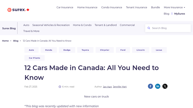 12 Cars Made in Canada: All You Need to Know waterloo auto parts