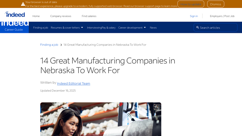 14 Great Manufacturing Companies in Nebraska To Work For car parts omaha ne