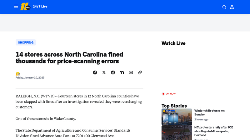 14 stores across North Carolina fined thousands for price advance auto parts in laurinburg north carolina