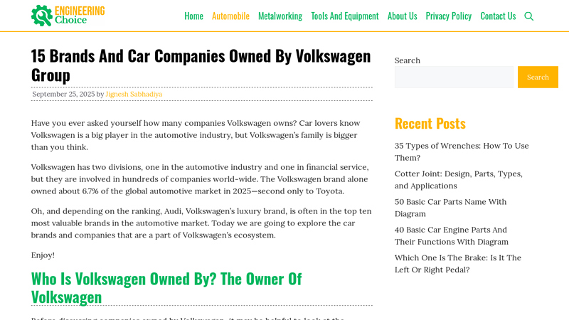 15 Brands and Car Companies Owned by Volkswagen Group vw car parts