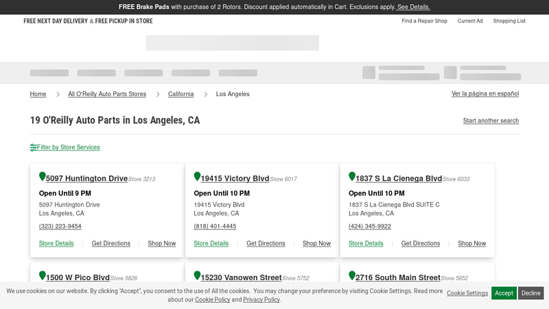 19 O'Reilly Auto Parts in Los Angeles, CA car part stores open near me