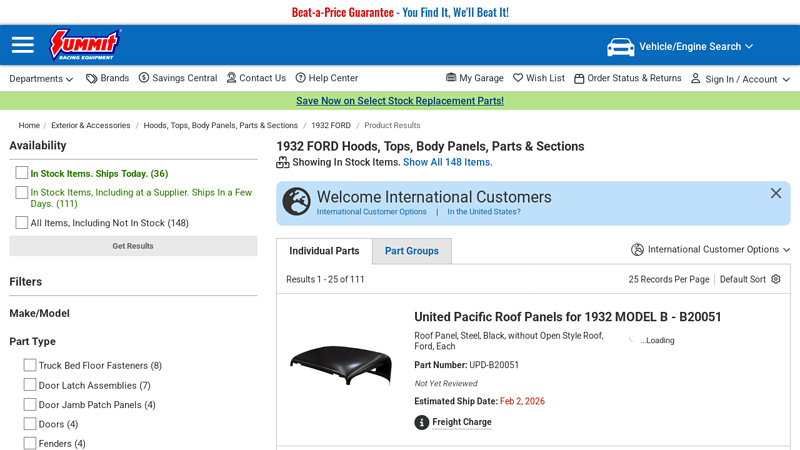 1932 FORD Hoods, Tops, Body Panels, Parts & Sections 32 ford coupe parts