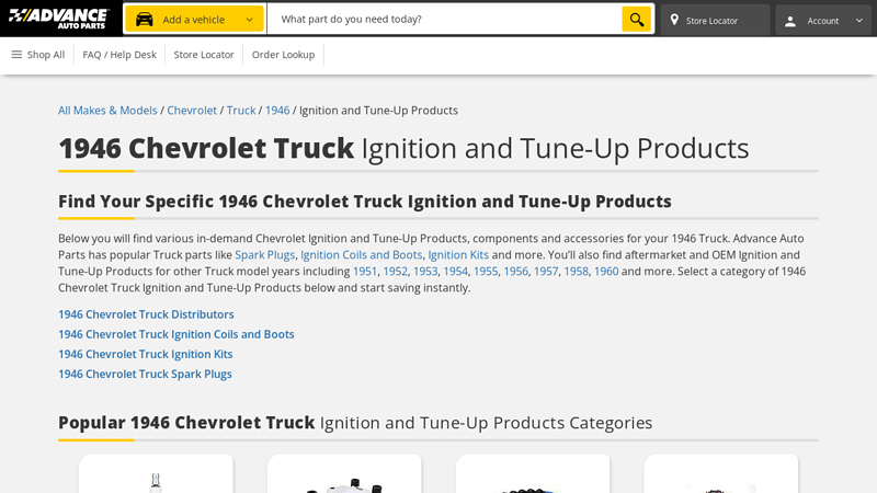 1946 Chevrolet Truck Ignition and Tune 1946 chevrolet truck parts