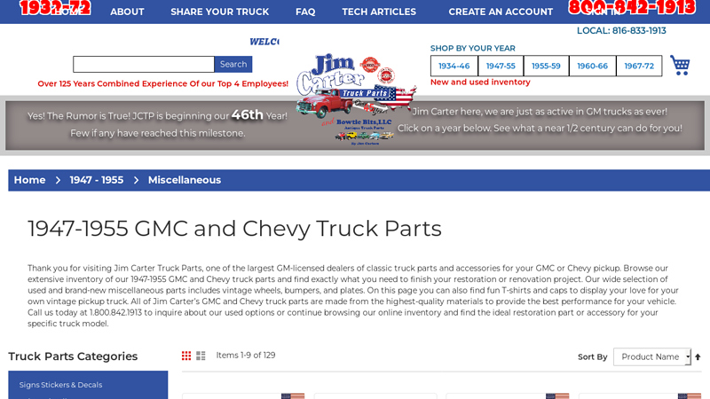 1947 50 chevy truck parts