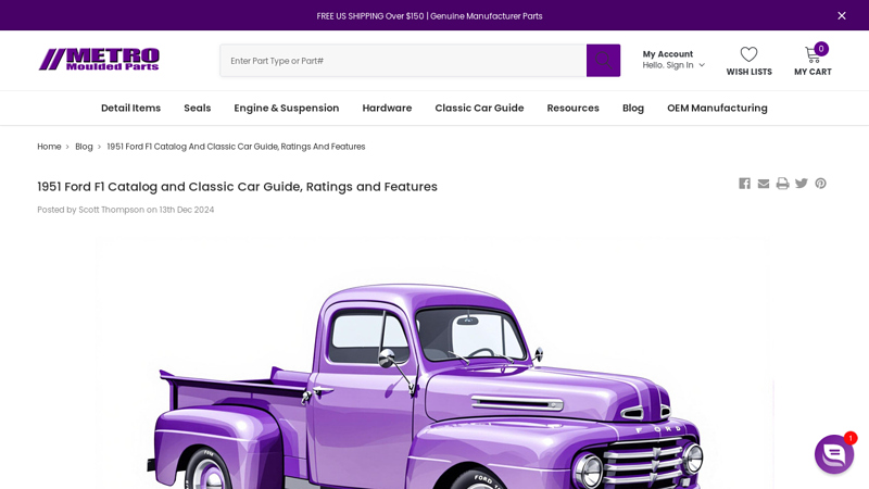 1951 Ford F1 Catalog and Classic Car Guide, Ratings and Features 1951 ford f1 parts