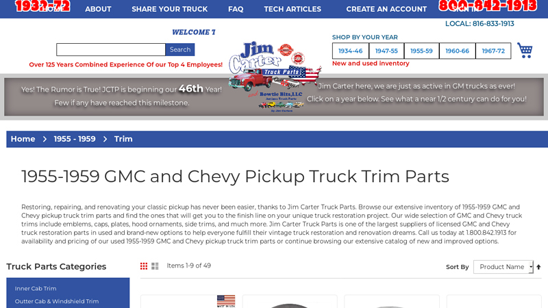 1955 58 chevy truck parts