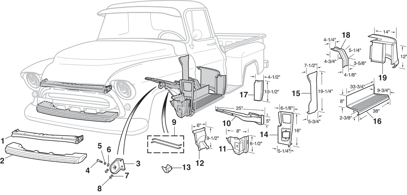 1955 Chevrolet Truck Parts guide