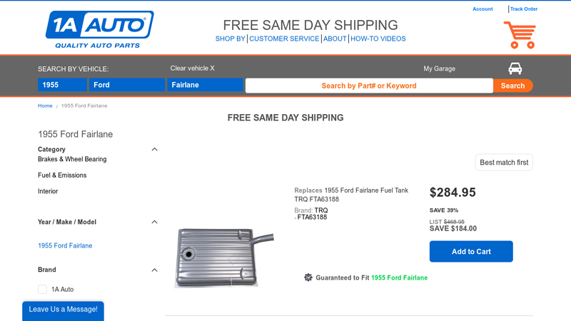 1955 Ford Fairlane Parts 1955 ford fairlane parts