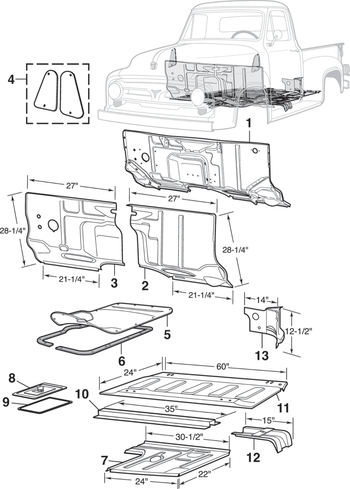 1956 Ford F100 Parts guide