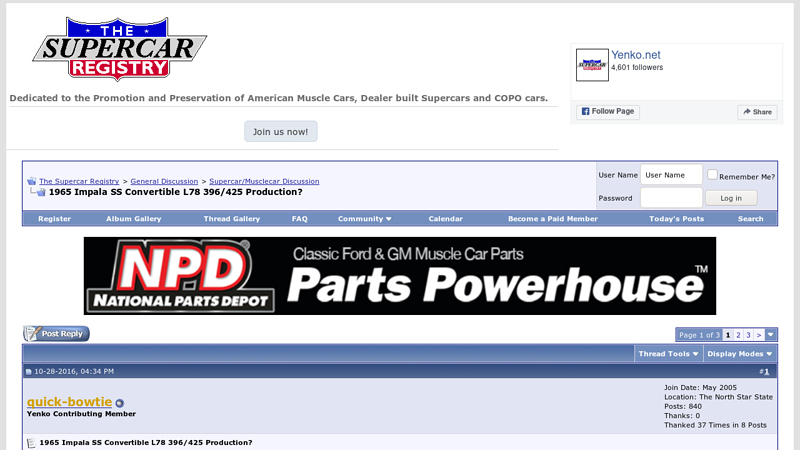 1965 Impala SS Convertible L78 396/425 Production? 1965 impala parts car