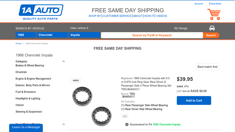 1966 Chevrolet Impala Parts 1966 impala parts car