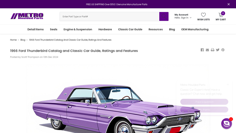 1966 Ford Thunderbird Catalog and Classic Car Guide, Ratings and ... 66 ford thunderbird parts