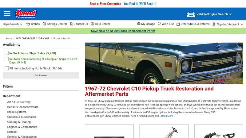 1967 71 chevy truck parts