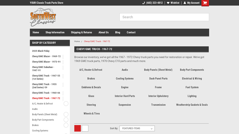 1967 1970 gmc truck parts