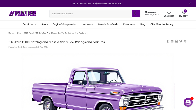 1968 Ford F 68 ford f100 parts