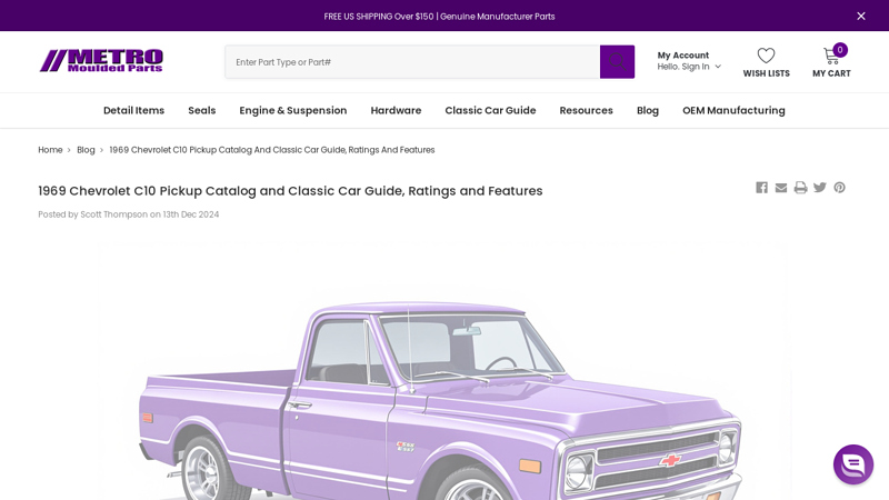 1969 Chevrolet C10 Pickup Catalog and Classic Car Guide, Ratings ... 1969 c10 truck parts