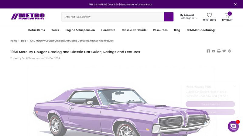 1969 Mercury Cougar Catalog and Classic Car Guide, Ratings and ... 1969 cougar parts car