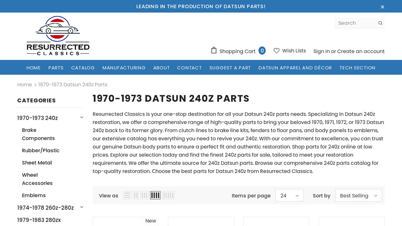 1970 datsun 240z car parts