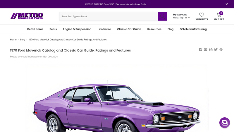 1970 Ford Maverick Catalog and Classic Car Guide, Ratings and ... 1970 ford maverick parts