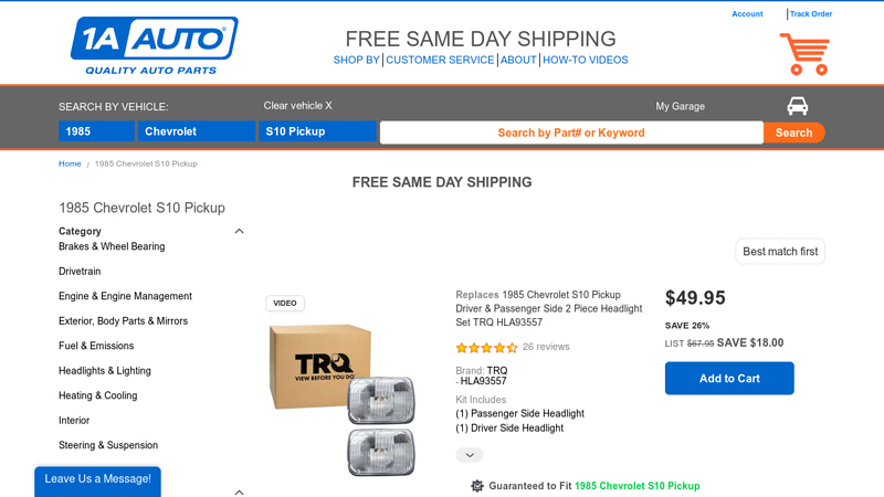 1985 Chevrolet S10 Pickup 1985 chevrolet truck parts