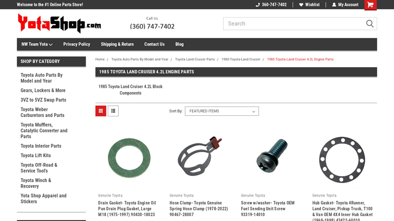 1985 Toyota Land Cruiser 4.2L Engine Parts 1985 toyota truck parts