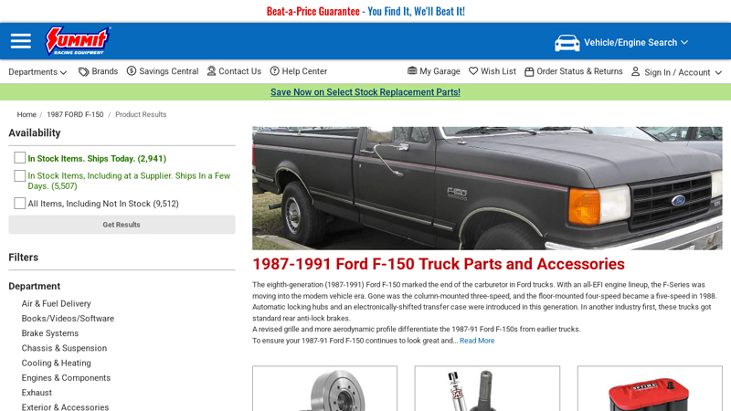 1987 1991 ford f150 parts