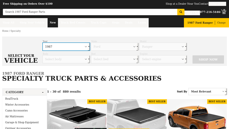 1987 Ford Ranger Specialty Truck Parts & Accessories 1987 ford ranger parts