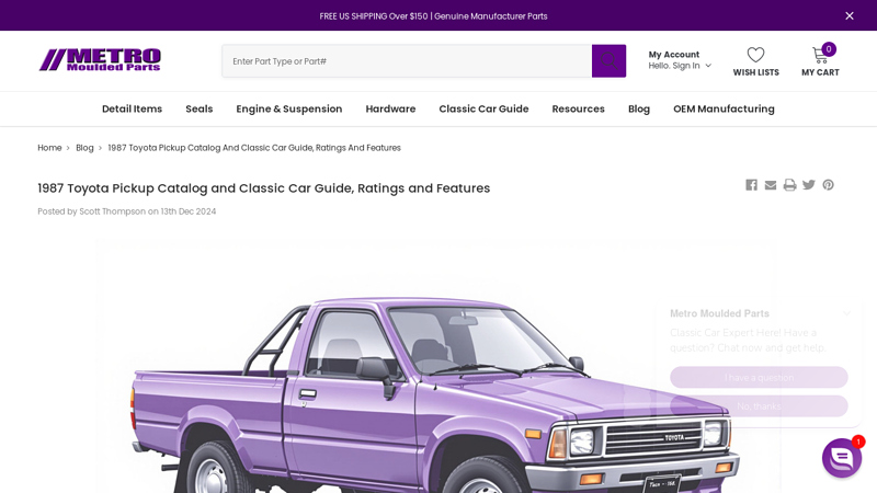 1987 Toyota Pickup Catalog and Classic Car Guide, Ratings and ... 1987 toyota truck parts