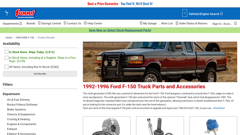 1992 92 ford f150 parts