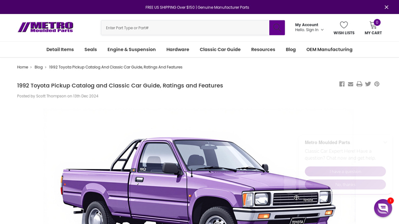 1992 Toyota Pickup Catalog and Classic Car Guide, Ratings and ... 92 toyota pickup parts