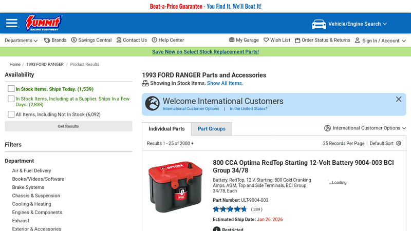 1993 FORD RANGER Parts and Accessories 93 ford ranger parts