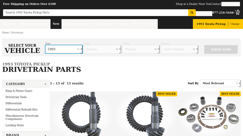 1993 Toyota Pickup Drivetrain Parts 1993 toyota truck parts