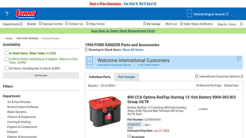 1994 FORD RANGER Parts and Accessories 94 ford ranger parts