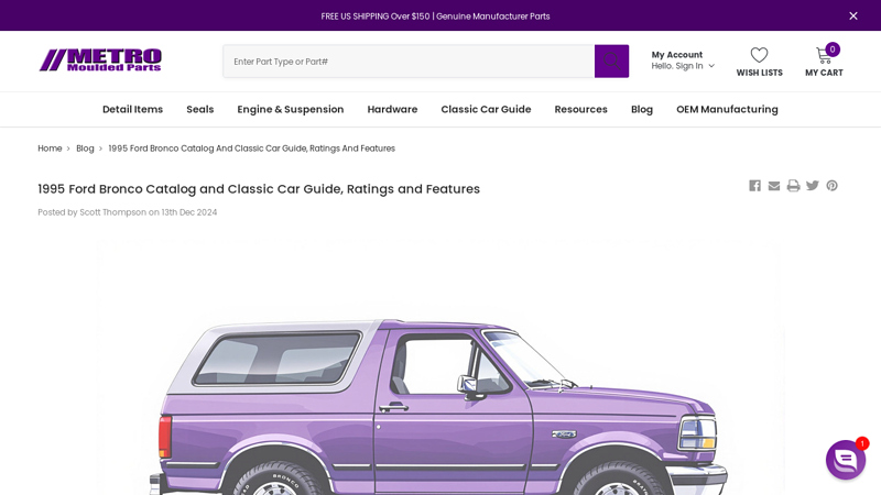 1995 Ford Bronco Catalog and Classic Car Guide, Ratings and ... 1995 ford bronco parts