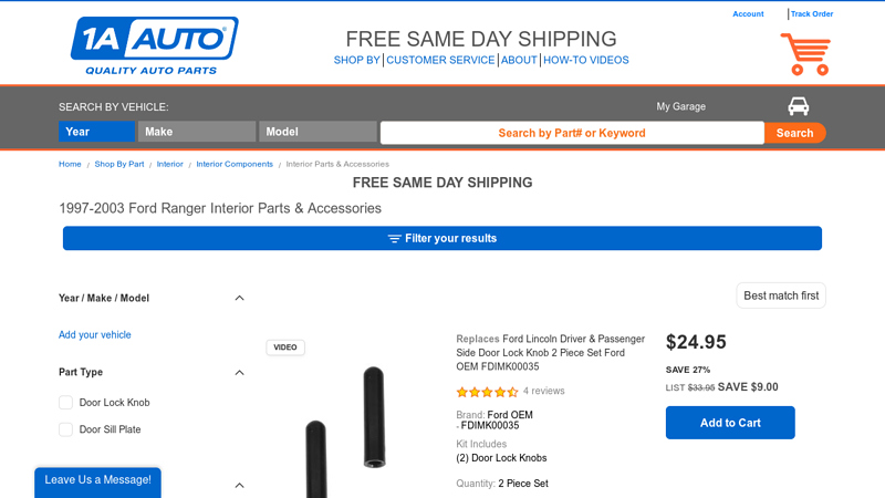 1997 2003 ford ranger parts