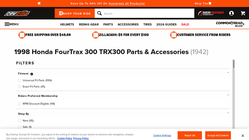 1998 Honda FourTrax 300 TRX300 Parts & Accessories honda fourtrax 300 4x4 parts