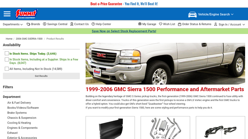 1999 2004 gmc sierra truck parts