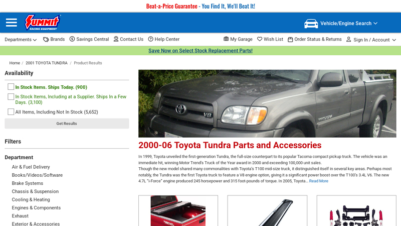 2000 2000 toyota tundra parts