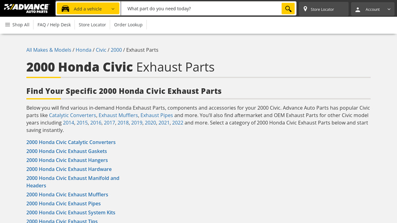 2000 Honda Civic Exhaust Parts 2000 honda civic exhaust parts