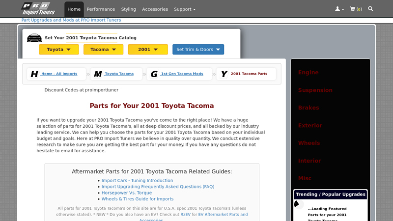 2001 Toyota Tacoma Parts Source 01 toyota tacoma parts