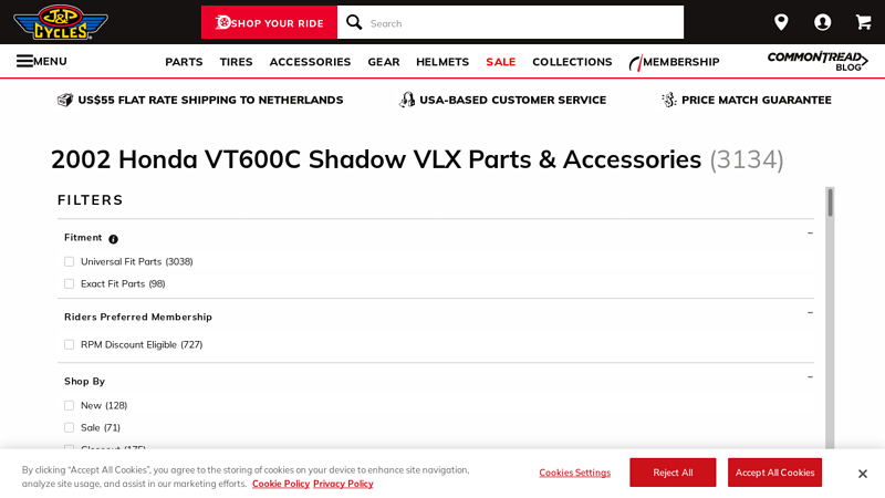 2002 Honda VT600C Shadow VLX Parts & Accessories honda shadow 600 parts