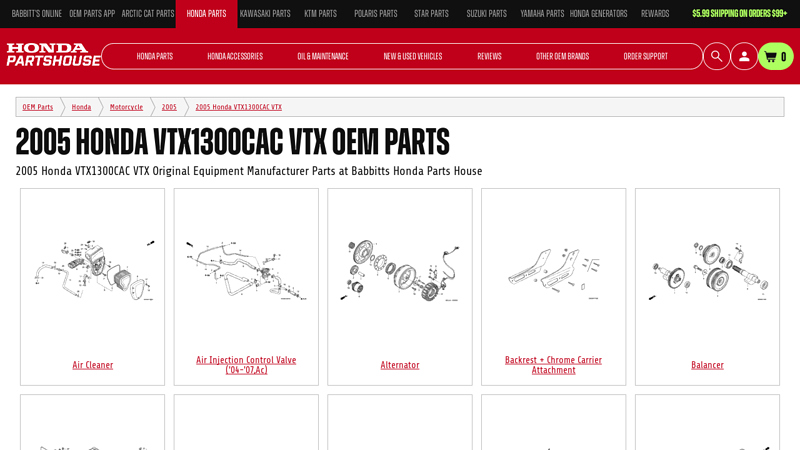 2005 Honda VTX1300CAC VTX OEM Parts honda vtx 1300c parts