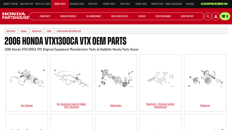 2006 Honda VTX1300CA VTX OEM Parts honda vtx parts