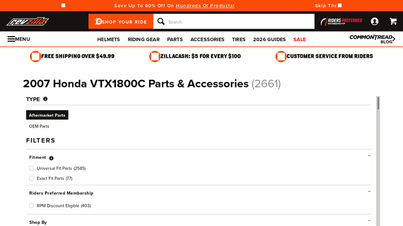 2007 Honda VTX1800C Parts & Accessories honda vtx 1800c parts