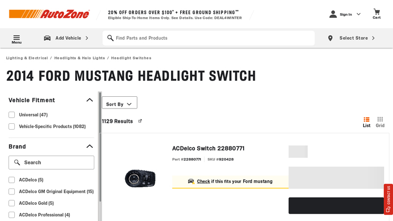 2014 Ford Mustang Headlight Switch Auto Parts advance auto parts 2014 mustang headlight switch nearby